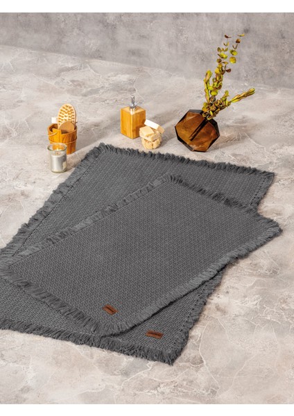 Bath Rug Set Antrasit 75X125 60X90