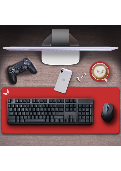 Kırmızı Gaming Oyuncu Mouse Pad 70x30 Cm Large - Büyük Uzun Boy Mousepad Klavye Fare Altlığı MP03