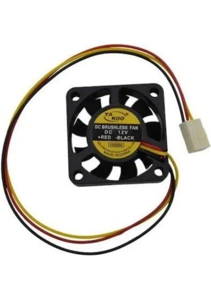 5 cm 12 Volt Fan 12 Volt 5 cm 3 Pinli 20 cm Kablo Uzunluğu 50X50X10MM Fan