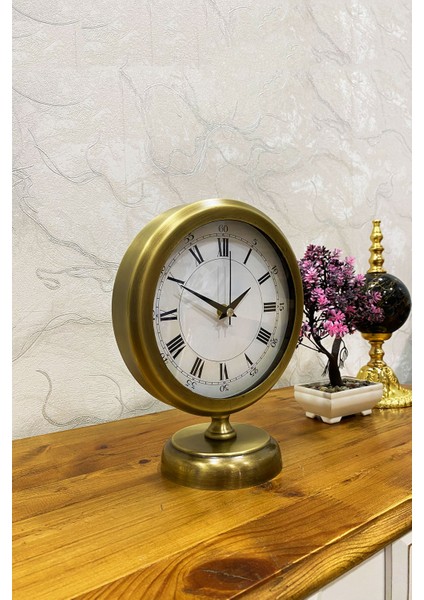 25X20 cm Eskitme Metal Lüks Masa Saati fiyatları