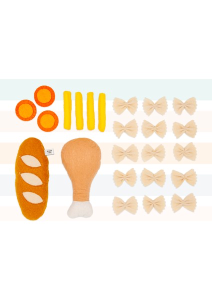 Keçe Oyuncak - Tavuk Yemek Oyun Seti - Felt Toys - %100 El Yapımı fiyatları
