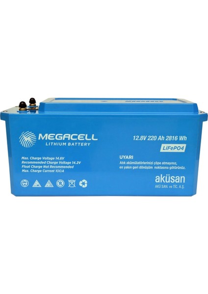 Megacell-Lifepo4 Abs 12,8V 220AH Lityum Demir Fosfat Akü