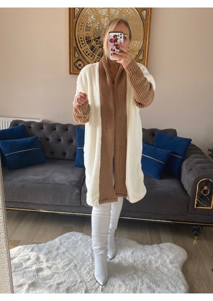 410403 Pofidik Detaylı Hırka Ekru