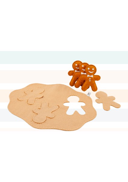 Keçe Oyuncak - Kurabiye Adam Oyun Seti - Felt Toys - %100 El Yapımı