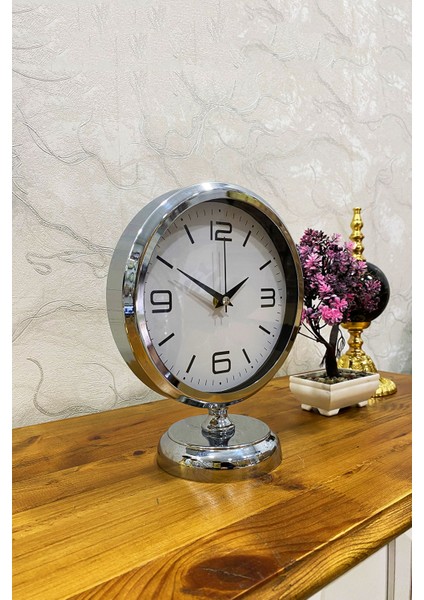 25X20 cm Krom Metal Lüks Masa Saati fiyatları