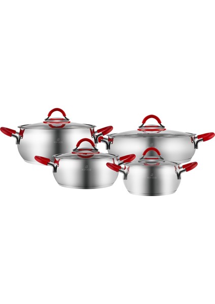 Oyster 8 Parça Tencere Seti Red