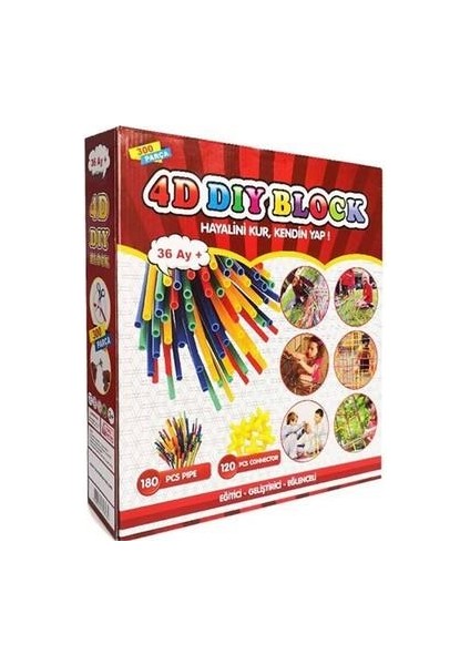 4d Dıyblock Bambu Renkli Çubuklar 300 Prç