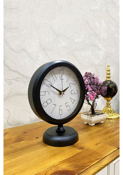 25X20 cm Siyah Metal Lüks Masa Saati fiyatları