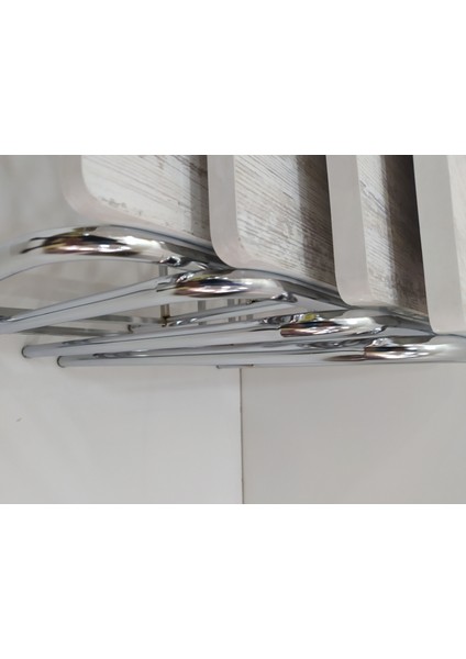 Zigon Sehpa 4'lü Metal Model Transmisyon Nikelaj Ayak Ahşap Mermer Dalgalı Desen El Yapımı
