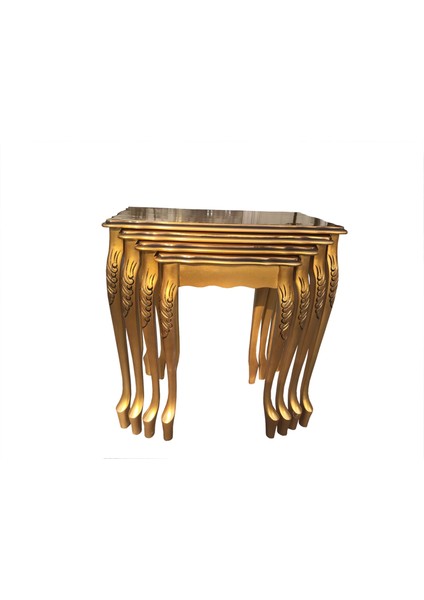 Zigon Lükens Aslan Klasik Model Kayın Torna Ayak Parlak Gold Lake Renk El Yapımı