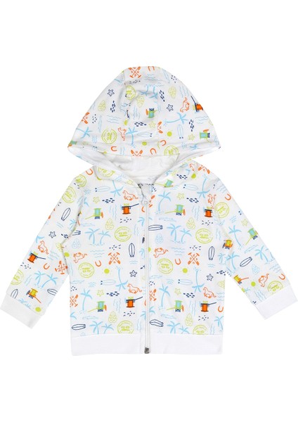 Lisanslı USB1028 Bebek Kapüşonlu Hırka Krem