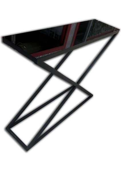 Dresuar x Profil Model Temper Cam Ayna Metal Çelik Nikelaj Ayak Siyah Fırın Statik Boya El Yapım