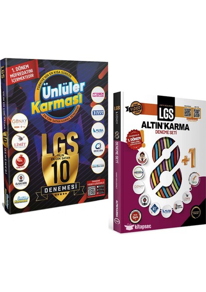 Ünlüler Karması 2023 Lgs 1.dönem 10LU Deneme ve Altınkarma Lgs 1.dönem 8+1 Deneme Seti