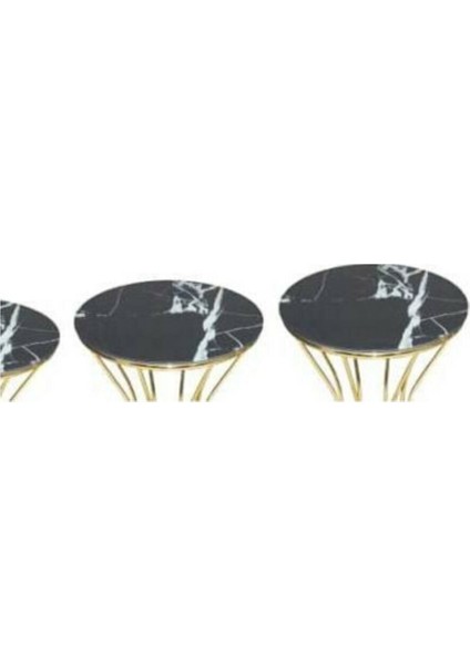 Brc Kum Saati Zigon Siyah Mermer Desen Metal Transmisyon Çelik Gold Kaplama Renk El Yapımı