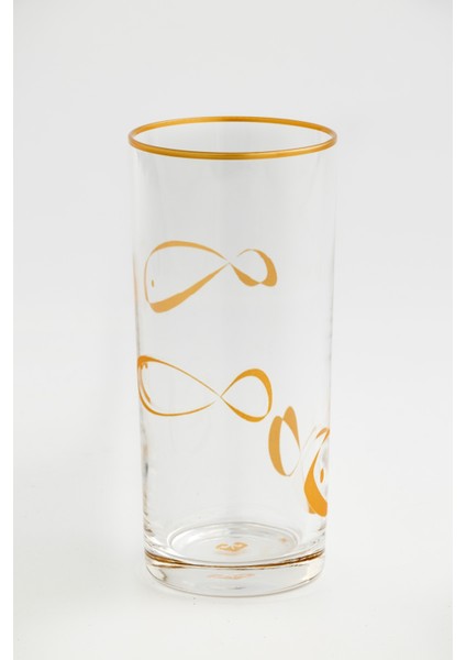 Balık Motifli Cam Rakı Bardağı 6'lı Set