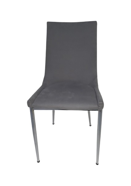 Sandalye ST SAMBA Metal Çelik Nikelaj GRİ renk 4 Adet Kaliteli kumaş El Yapım