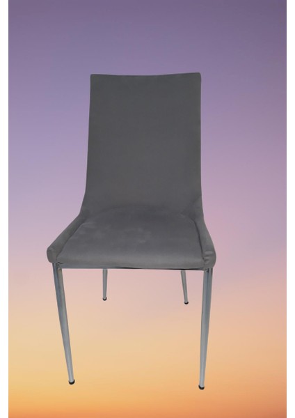 Sandalye ST SAMBA Metal Çelik Nikelaj GRİ renk 4 Adet Kaliteli kumaş El Yapım modelleri