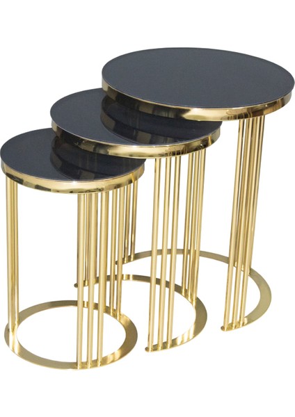 Brc C Zigon Model Düz Siyah Temper Cam Metal Transmisyon Çelik Gold Kaplama El Yapımı