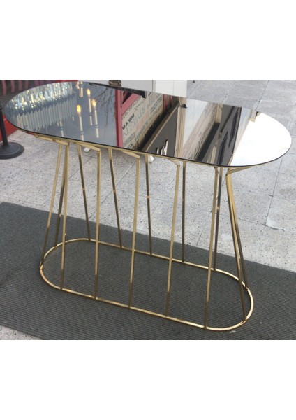 Dresuar Cadde Metal Transmisyon Gold Renk Kaplama Iskelet Temper Cam Ayna El Yapım