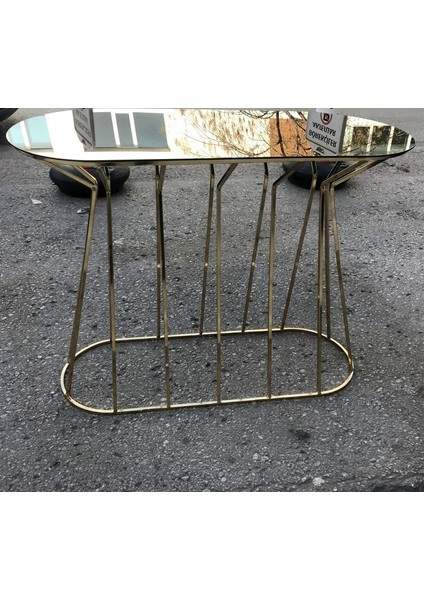 Dresuar Cadde Metal Transmisyon Gold Renk Kaplama Iskelet Temper Cam Ayna El Yapım