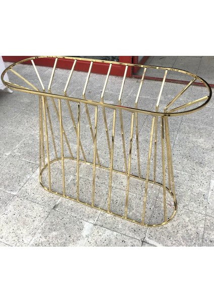 Dresuar Cadde Metal Transmisyon Gold Renk Kaplama Iskelet Temper Cam Ayna El Yapım