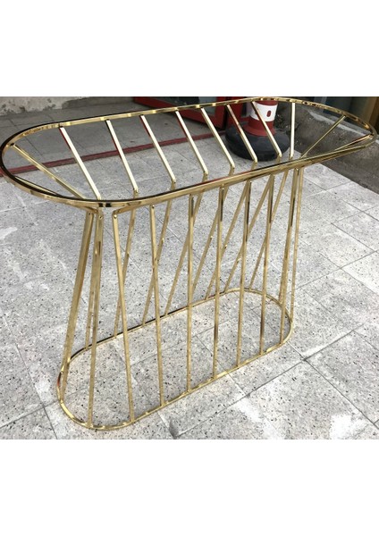 Dresuar Cadde Metal Transmisyon Gold Renk Kaplama Iskelet Temper Cam Ayna El Yapım