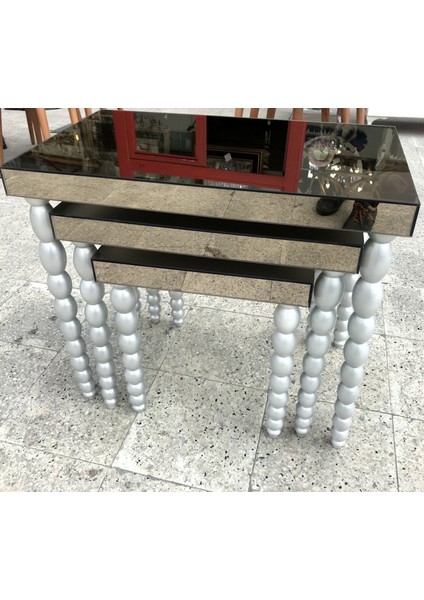 Zigon Sehpa Elma Model Beyaz Parlak Beyaz Lake Ahşap Kayın Torna Ayak Ek Yapımı