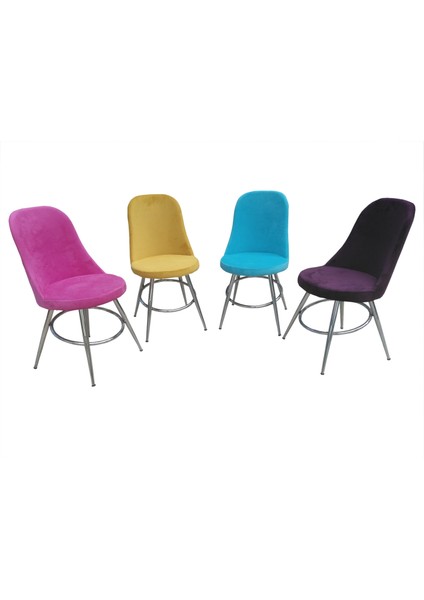 Sandalye ST GONCA Dökme Sünger Poliüretan Metal Nikelaj 4ad Babyfac kumaş El Yapı