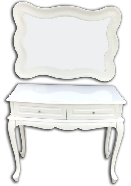 Dresuar Hürrem Klasik Pervaz Model Kayın Aslan Parlak Beyaz Dalga Ayna Boya Porselen Kulp El Yapım fiyatları