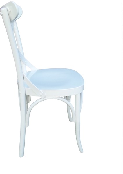 Sandalye ST Çapraz model Kayın RETRO Ayak Babyface kumaş Parlak Beyaz El Yapım