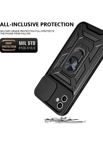 Samsung Galaxy A04 Kılıf Kamera Korumalı Sürgülü Yüzüklü Pars + Ekran Koruyucu modelleri