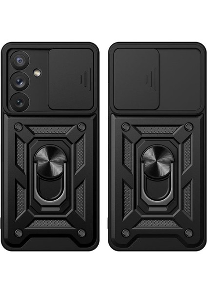 Samsung Galaxy A54 Kılıf Kamera Korumalı Sürgülü Yüzüklü Pars + Ekran Koruyucu