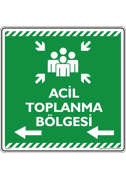 Acil Toplanma Bölgesi Sol Ok/50x50cm/Etiket