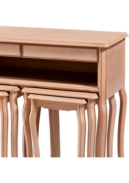 Dresuar-Zigon Model Sehpa Ham Kayın Torna Iskelet Çift Zigon Kutuda Sevk El Yapım