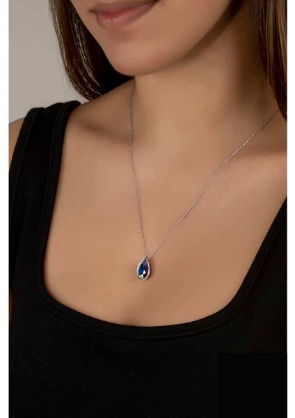 Swarovski Crystal Taşlı Damla Gümüş Kadın Kolye fiyatları