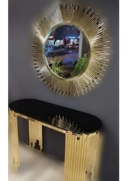 Dresuar Nice Güneş Model Metal Transmisyon Çelik Gold Renk Kaplama Yuvarlak Güneş Ayna El Yapım modelleri