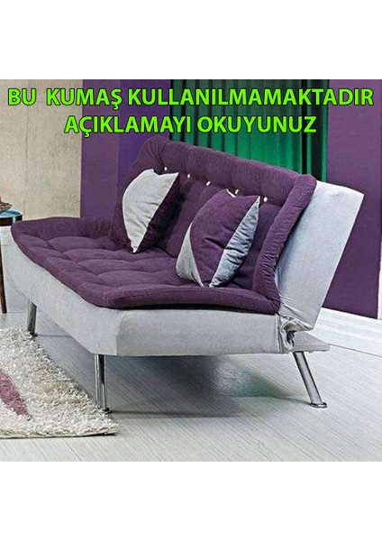 Sadeceonda Peri Mürdüm-Gri Açılabilir Üçlü Spor Kanepe