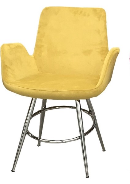 Sandalye ST MAKİ Kollu Sarı Dökme Sünger Metal Çelik Nikelaj Babyfac kumaş Elyapı