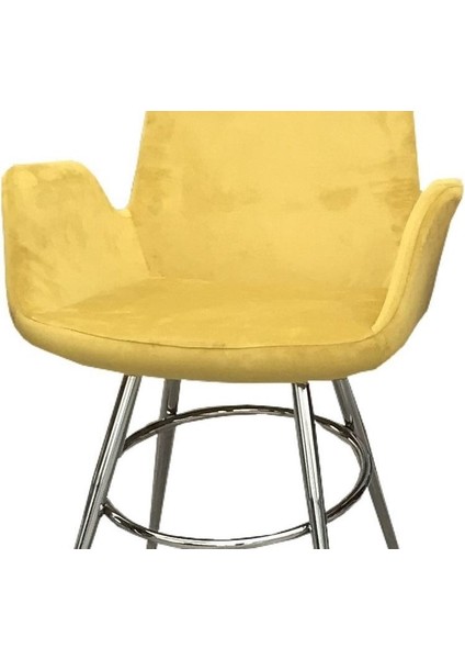 Sandalye ST MAKİ Kollu Sarı Dökme Sünger Metal Çelik Nikelaj Babyfac kumaş Elyapı modelleri