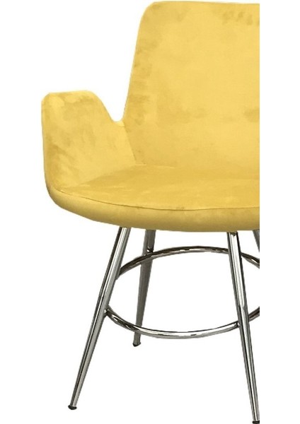 Sandalye ST MAKİ Kollu Sarı Dökme Sünger Metal Çelik Nikelaj Babyfac kumaş Elyapı fırsatları