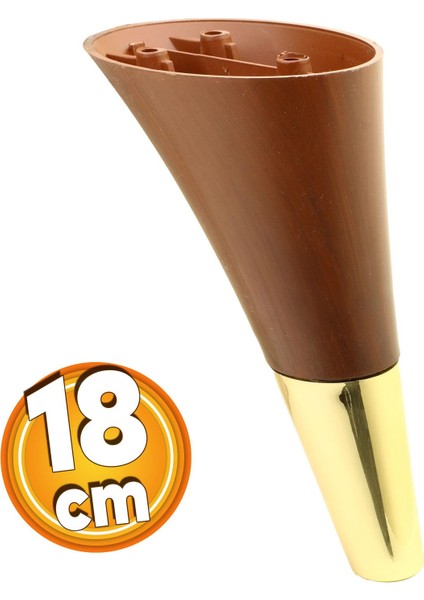 Clara Mobilya Kanepe Sehpa Tv Ünitesi Baza Koltuk Ayağı Ahşap Desenli Ceviz Altın Renk 18 Cm Ayak