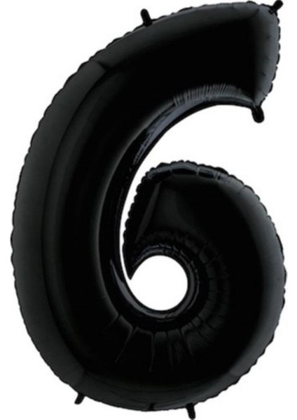 Siyah 6 Rakam Folyo Balon 100 cm 1 Adet
