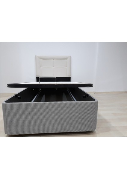 Baza-Başlık Standrat Kahverengi Silinir Model Kapitone Deri Başlık Metal Fırın Boya 90*190 El Yapım