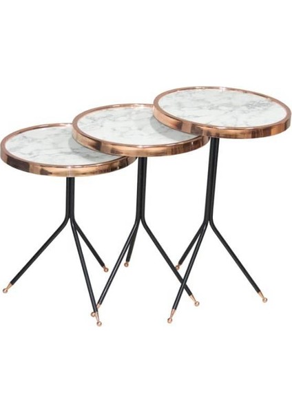 Bengi Brc Olimpik Zigon Sehpa 1074 Beyaz Mermer Desenli Parlak Pirinç Kaplama El Yapım fırsatları