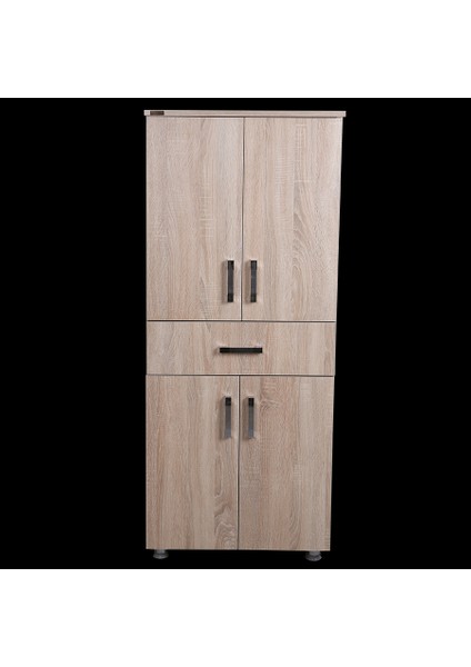 Çok Amaçlı Dolap 180 cm Hard Parlak Cordoba Suntalem 4raf 1çekmece Kutuda Sevk El Yapım