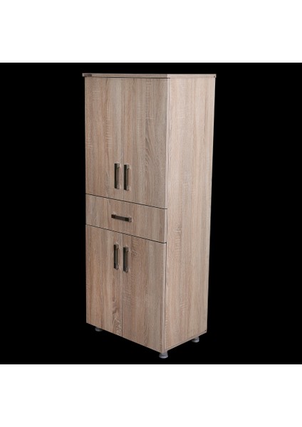 Çok Amaçlı Dolap 180 cm Hard Parlak Cordoba Suntalem 4raf 1çekmece Kutuda Sevk El Yapım