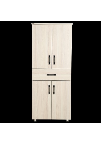 Çok Amaçlı Dolap 150 cm Hard Parlak Somon Suntalem 4raf 1çekmece Kutuda Sevk El Yapım