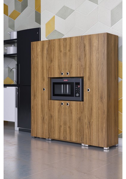 Azura Çok Amaçlı Dolap Büyük Kapaklı Bölmeli Erzak Dolabı