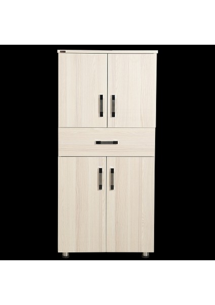 Çok Amaçlı Dolap 130 cm Hard Parlak Carden Suntalem 4raf 1çekmece Kutuda Sevk El Yapım