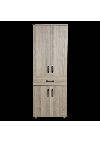 Çok Amaçlı Dolap 180 cm Hard Parlak Cordoba Suntalem 4raf 1çekmece Kutuda Sevk El Yapım